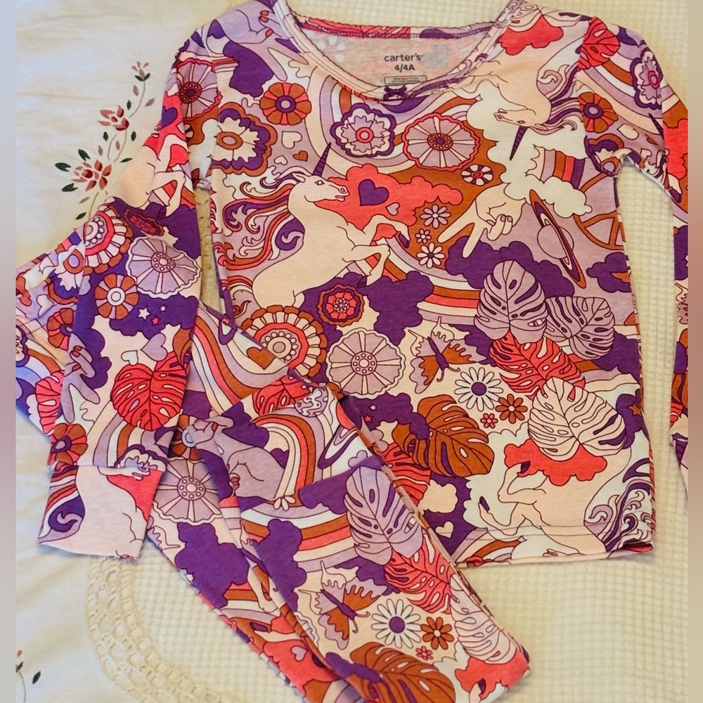Carters, Unicorn Psychedelic Pajama Set, 4T
